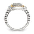 Sterling Silver Antiqued w/14ky Diamond Ring