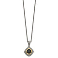 Sterling Silver Antiqued w/14k Black Onyx Necklace