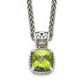 Sterling Silver Antiqued w/14k Peridot Necklace