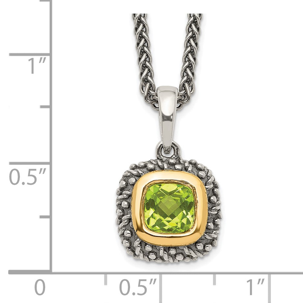 Sterling Silver Antiqued w/14k Peridot Necklace