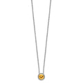 Sterling Silver Antiqued w/14K Accent Citrine Necklace