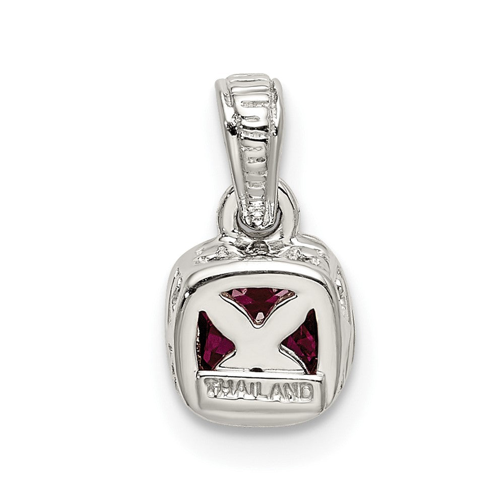 Sterling Silver Rhodium-plated w/14k Accent Created Ruby Pendant