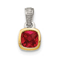 Sterling Silver Rhodium-plated w/14k Accent Created Ruby Pendant