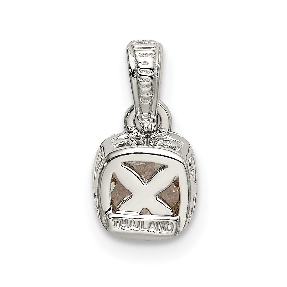 Sterling Silver Rhodium-plated w/14k Accent White Topaz Pendant