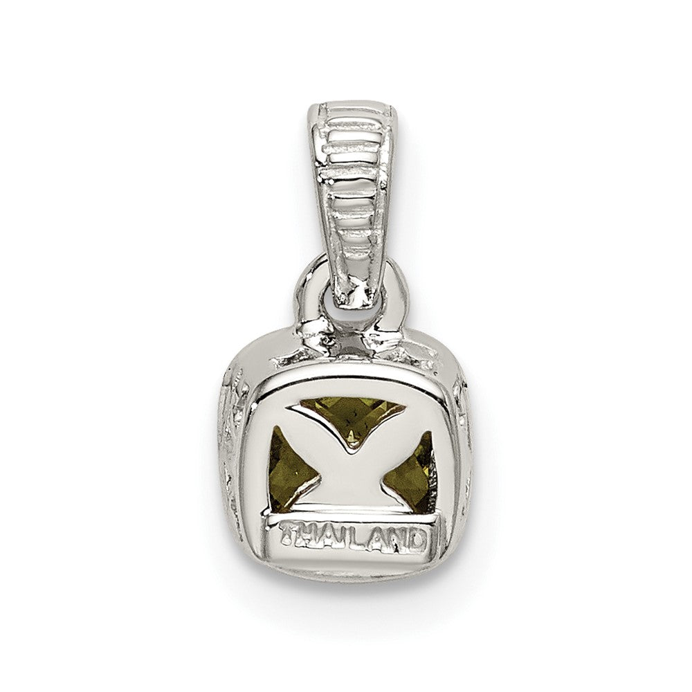 Sterling Silver Rhodium-plated w/14k Accent Peridot Pendant