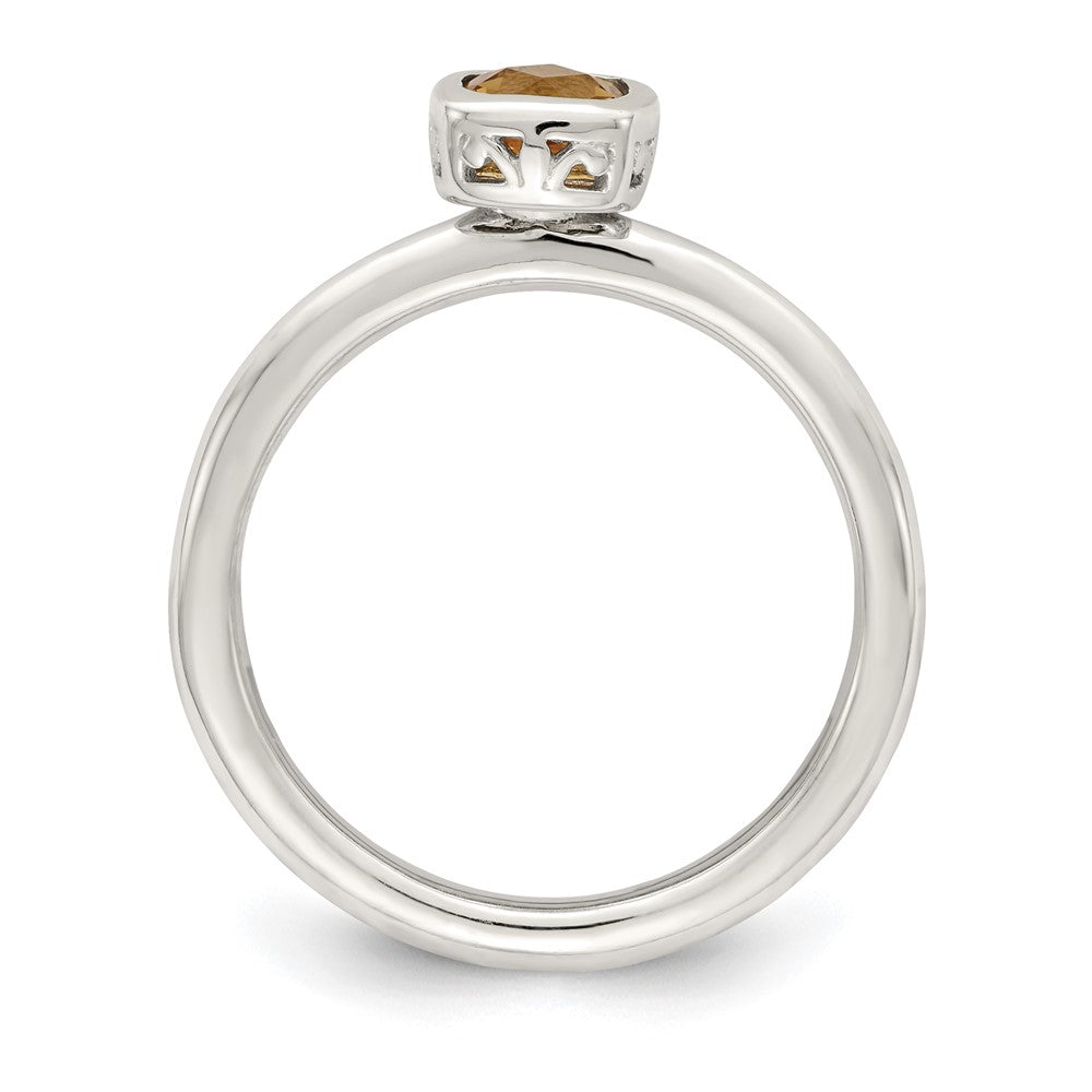 Sterling Silver Rhodium-plated w/ 14K Accent Citrine Ring