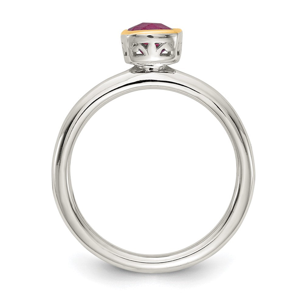 Sterling Silver Rhodium-plated w/ 14K Accent Rhodolite Garnet Ring