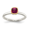 Sterling Silver Rhodium-plated w/ 14K Accent Rhodolite Garnet Ring