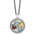 Sterling Silver Rh-plat w/14K .43 CI/.93 SBT/.14 LBT/.13 PE Necklace