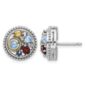 SS Rh-pl w/14K .10LBT/.55SBT/.52GA/.19CI/.02PE/.06WTM Earrings