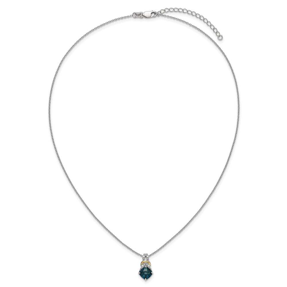 SS RH-plated w/ 14k Accent London BT and Dia Necklace