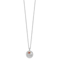 Sterling Silver RH-plated w/14k Accent Garnet Round Swirl Necklace