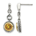 Sterling Silver 14K Flash Gold-plated Citrine Earrings