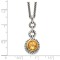 Sterling Silver with 14K Flash Gold-plating Citrine Necklace