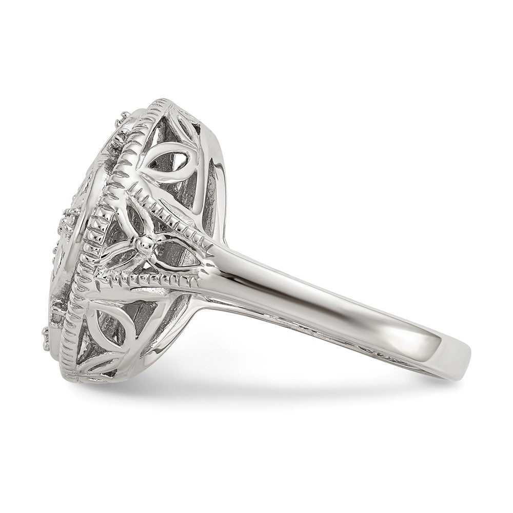 Sterling Silver Rhodium-plated w/14k Diamond Vintage Ring