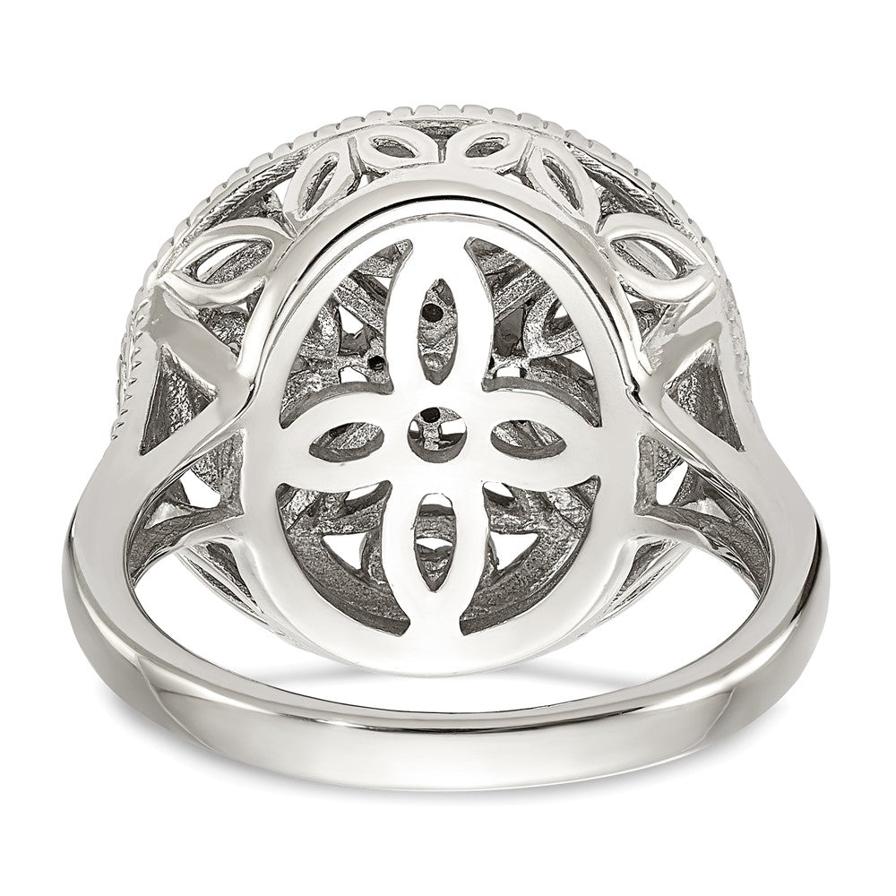 Sterling Silver Rhodium-plated w/14k Diamond Vintage Ring