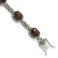 Sterling Silver Antiqued w/14k Smoky Quartz Bracelet