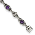 Sterling Silver Antiqued Amethyst Bracelet