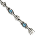 Sterling Silver Antiqued Swiss Blue Topaz Bracelet