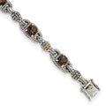 Sterling Silver Antiqued w/14k Smoky Quartz Bracelet