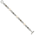 Sterling Silver Antiqued w/14k FW Cultured Pearl Bracelet