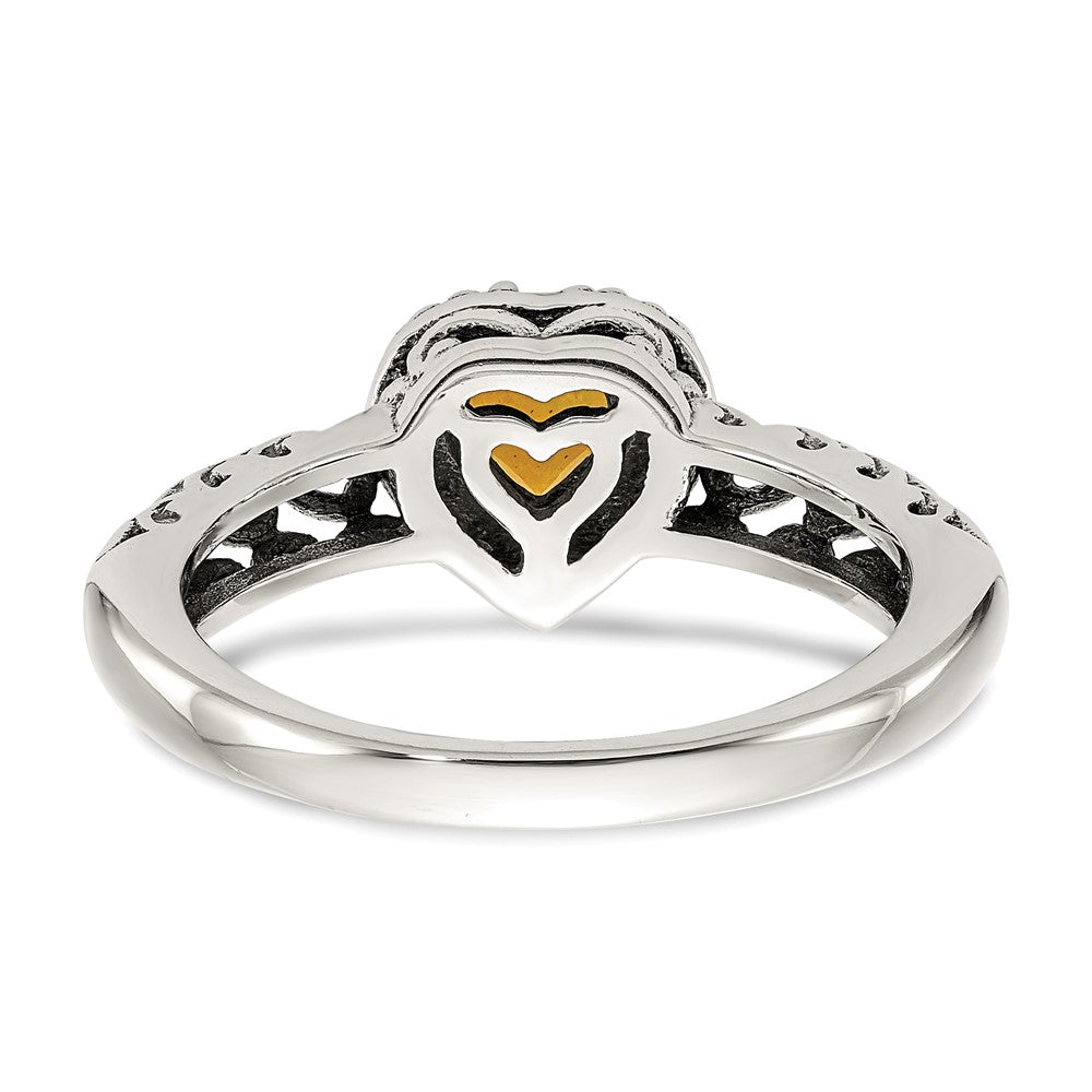 Sterling Silver Antiqued w/14k Citrine Ring