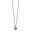 Sterling Silver Antiqued w/14k Peridot Necklace