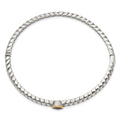 Sterling Silver w/14k Antiqued 6mm Onyx Bangle Bracelet