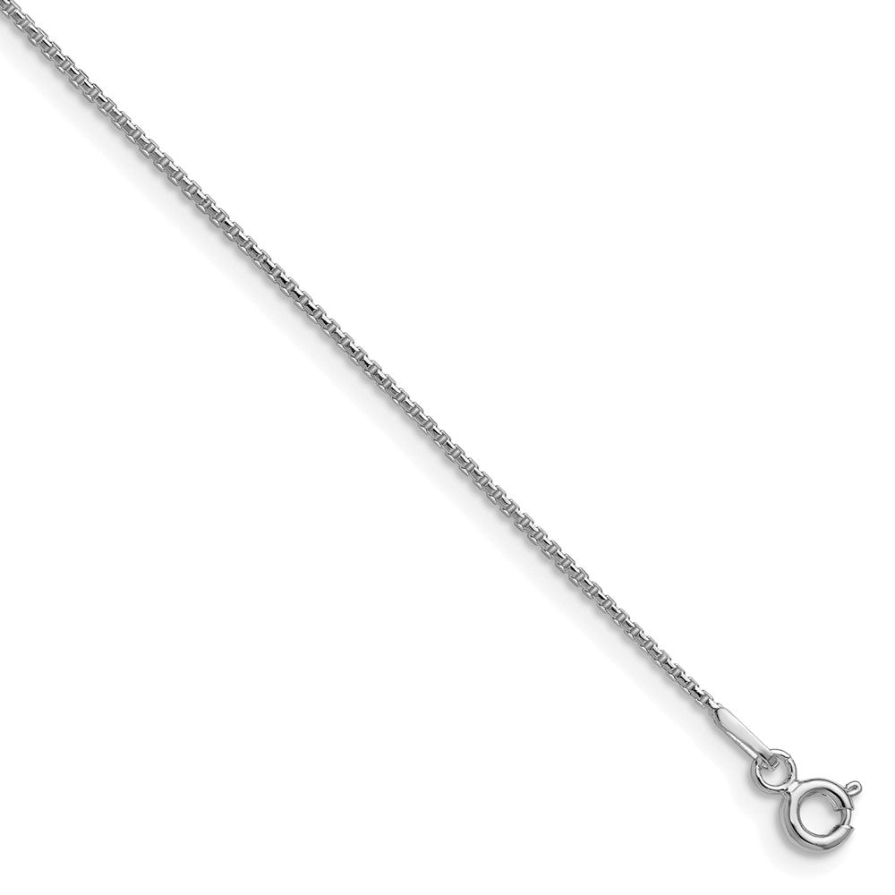 Sterling Silver Rhodium-plated .95mm Diamond-cut Round Box Chain w/ ext.