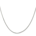 Sterling Silver Rhodium-plated 1.1mm Diamond-cut Round Box Chain w/ ext.