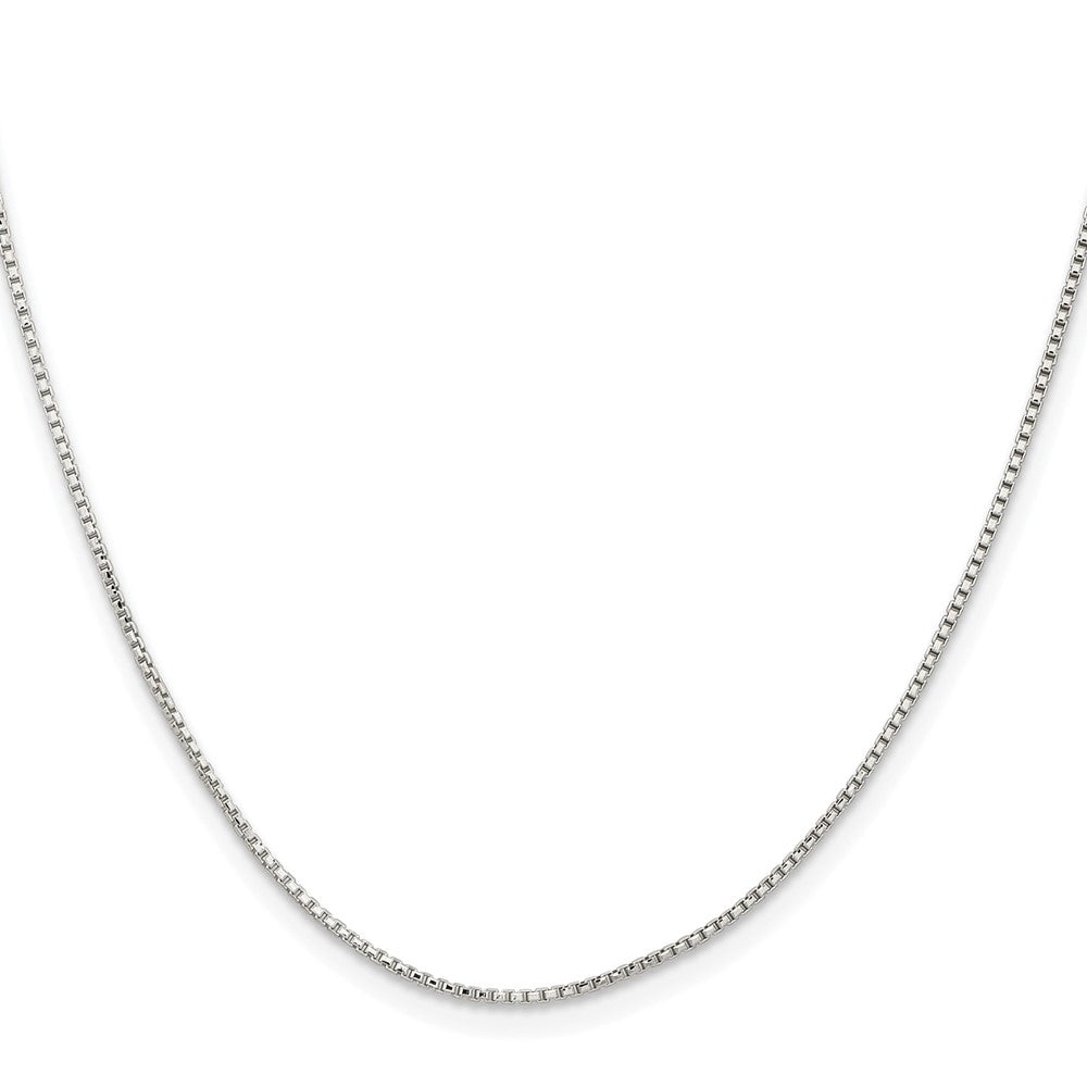 Sterling Silver Rhodium-plated 1.1mm Diamond-cut Round Box Chain w/ ext.