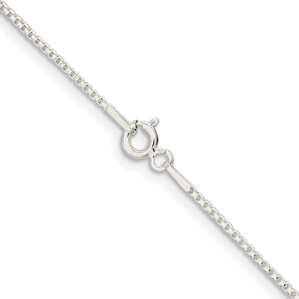 Sterling Silver Rhodium-plated 1.1mm Diamond-cut Round Box Chain w/ ext.