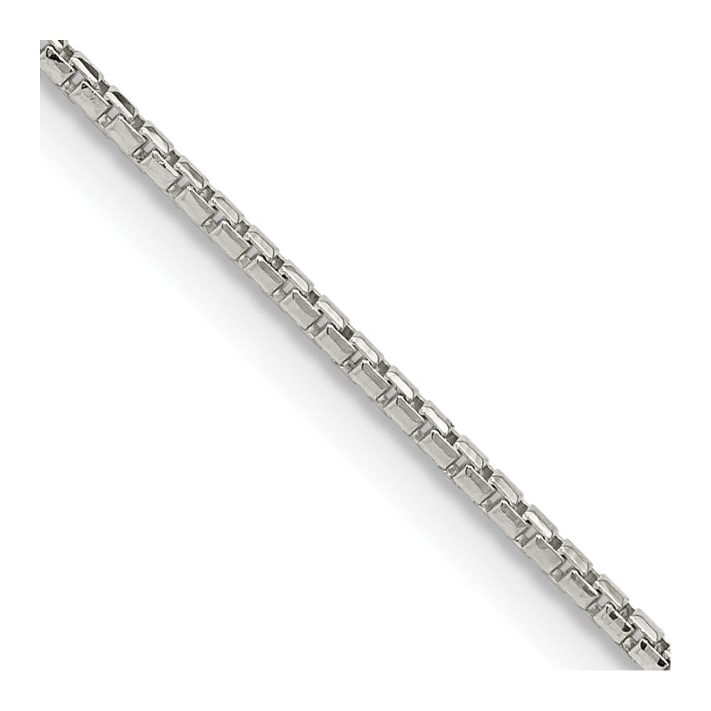 Sterling Silver 1.3mm Diamond-cut Round Box Chain w/ ext.