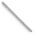 Sterling Silver 1.3mm Diamond-cut Round Box Chain w/ ext.