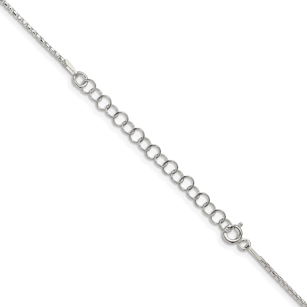 Sterling Silver 1.3mm Diamond-cut Round Box Chain w/ ext.