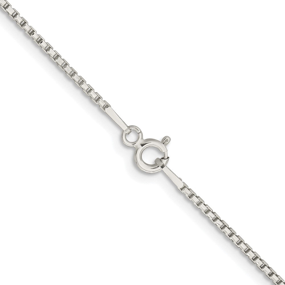 Sterling Silver Rhodium-plated 1.3mm Diamond-cut Round Box Chain w/ ext.