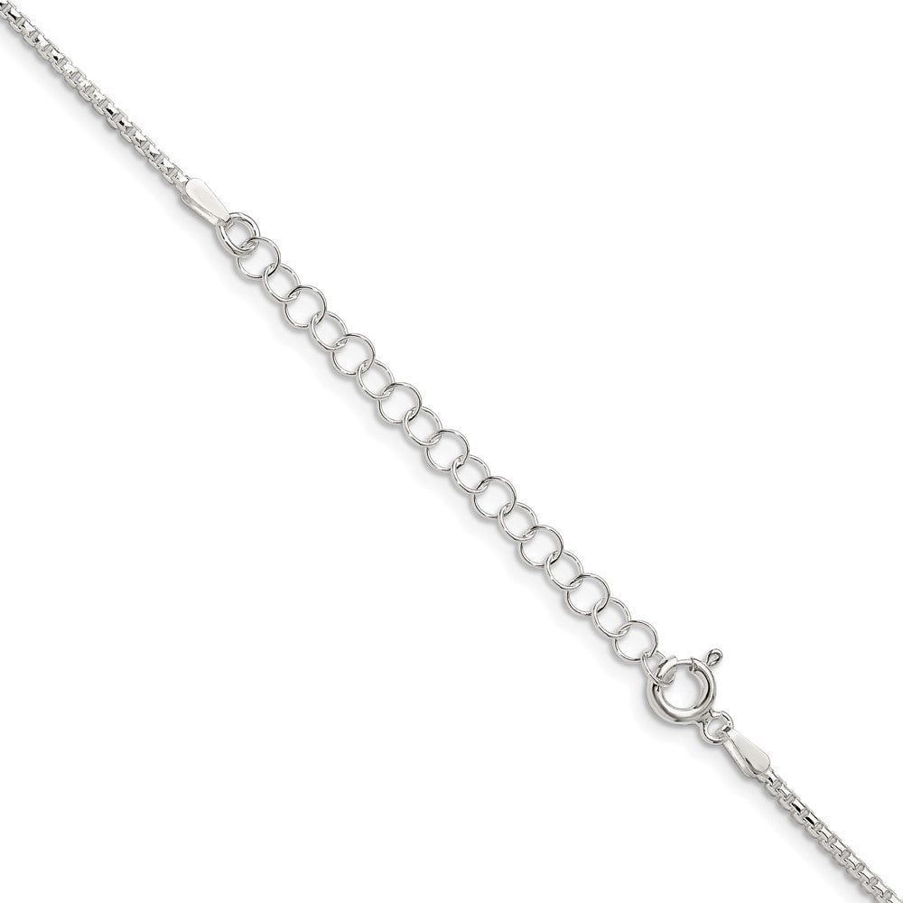 Sterling Silver 1.5mm Diamond-cut Round Box Chain w/ ext.