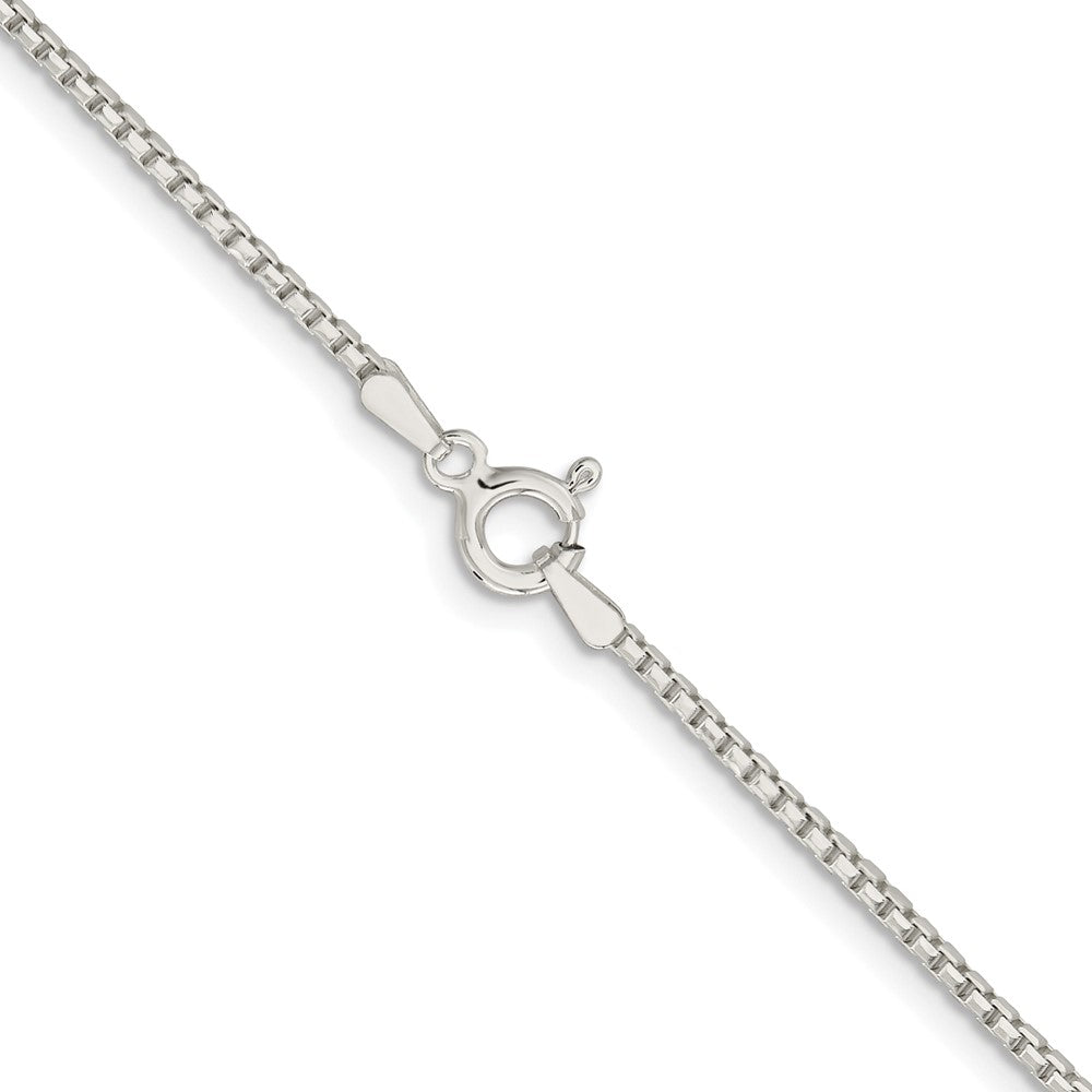 Sterling Silver Rhodium-plated 1.5mm Diamond-cut Round Box Chain w/ ext.