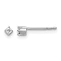 Sterling Silver RH Plated White Ice .06ct. Diamond Stud Earrings