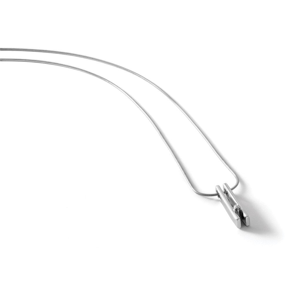 Sterling Silver RH Plated White Ice .02ct. Diamond Necklace