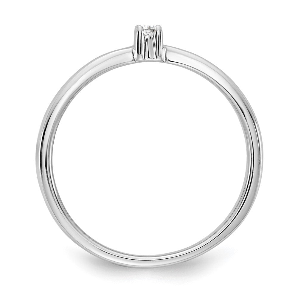 Sterling Silver RH Plated White Ice .03ct. Diamond Ring