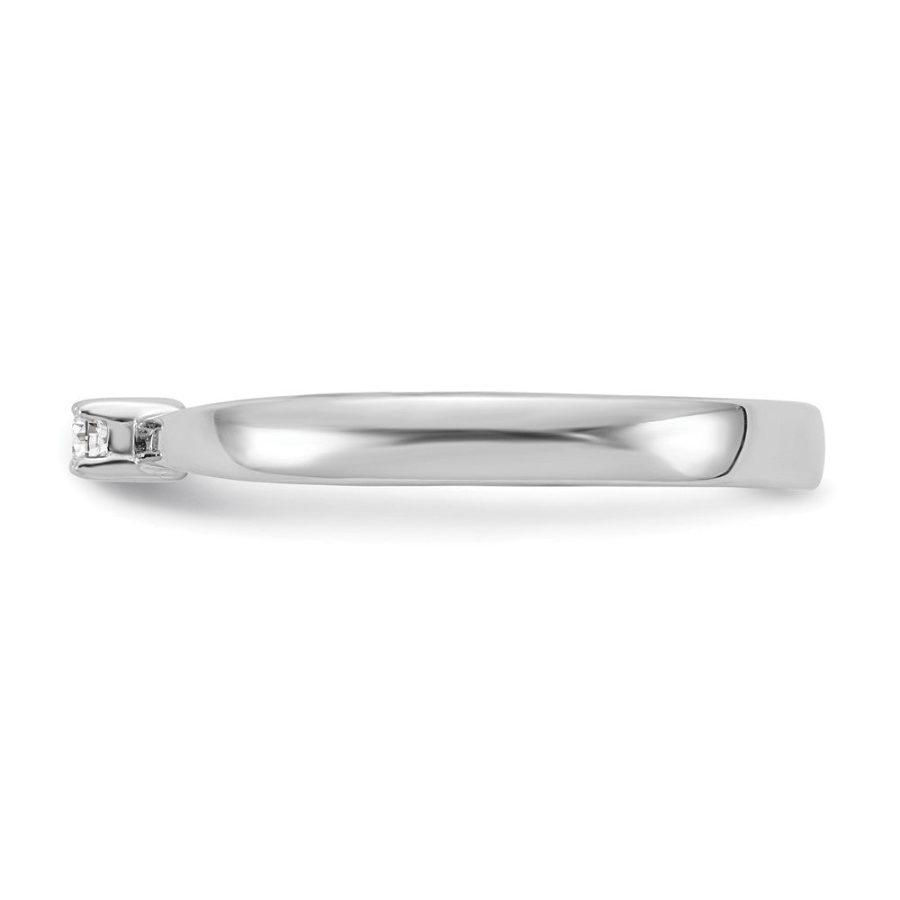 Sterling Silver RH Plated White Ice .03ct. Diamond Ring