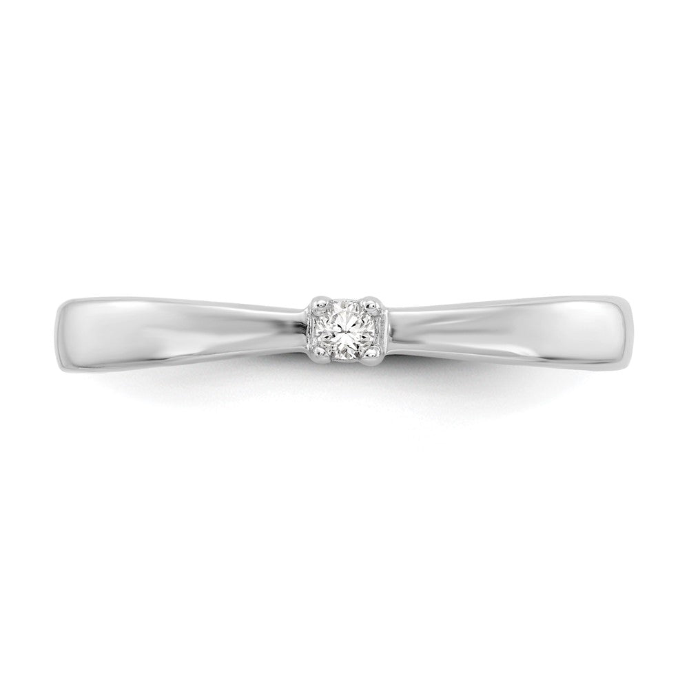 Sterling Silver RH Plated White Ice .03ct. Diamond Ring