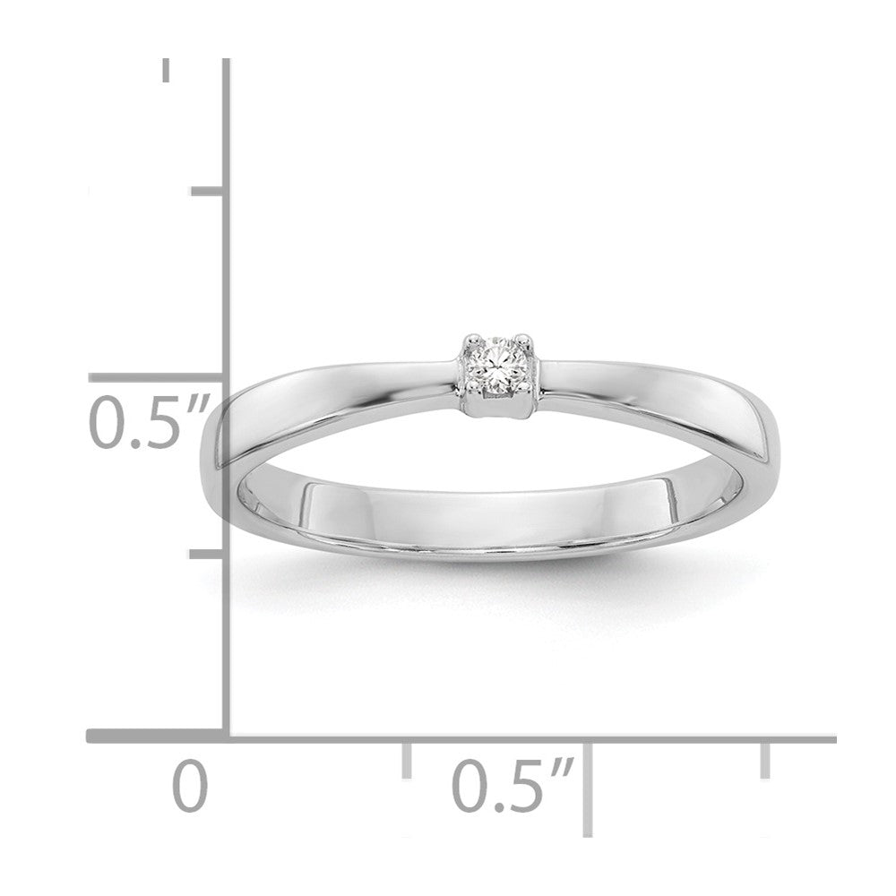 Sterling Silver RH Plated White Ice .03ct. Diamond Ring