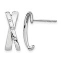 Sterling Silver RH Plated White Ice .06ct. Diamond Drop Earrings