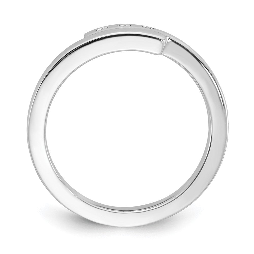Sterling Silver RH Plated White Ice .03ct. Diamond Ring