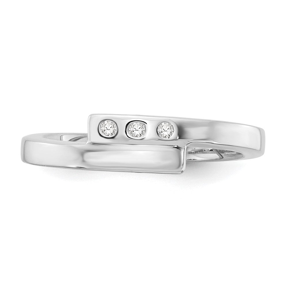 Sterling Silver RH Plated White Ice .03ct. Diamond Ring