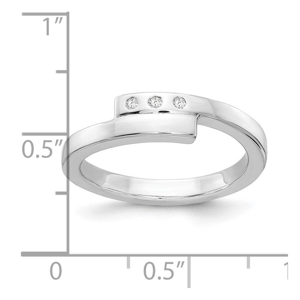 Sterling Silver RH Plated White Ice .03ct. Diamond Ring