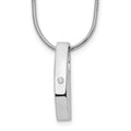 Sterling Silver RH Plated White Ice .01ct. Diamond Necklace