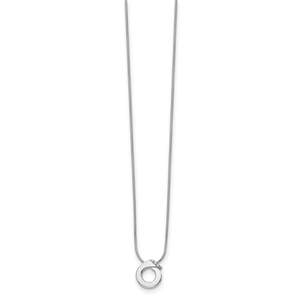 Sterling Silver RH Plated White Ice .01ct. Diamond Necklace